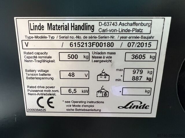 V (5213) - Проводное управление!! PSA!! Triplex FFL!! LINDE V ( 5213 ) -  Wire Guidance !! PSA !! Triplex FFL !!