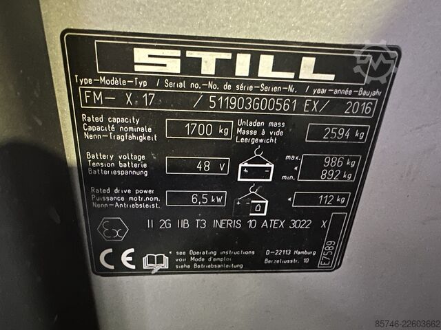 FM-x 17 * Atex EX * Miretti 2G / Z1 * Triplex FFL !! STILL FM-x 17 * Atex EX * Miretti 2G / Z1 * Triplex FFL !!