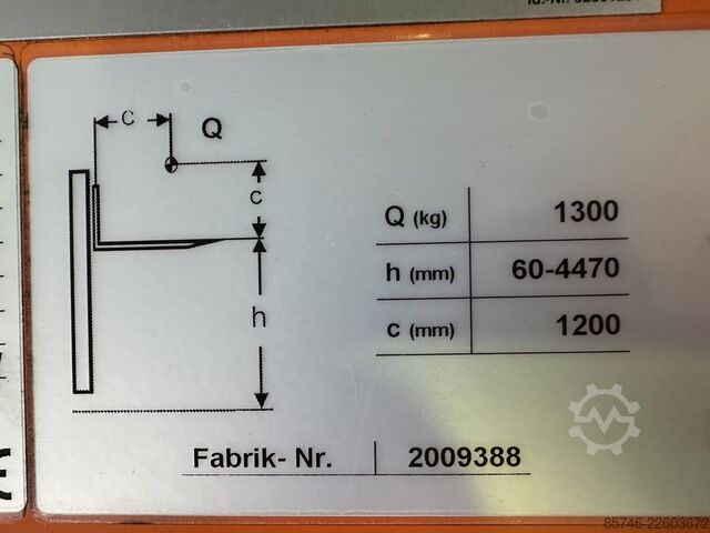EGP 13 / 44 So (1,3 t a 1200 mm!!) *DEMO!! Triplex FFL!! GENKINGER EGP 13 / 44 So ( 1.3 T @ 1200 MM !! ) * DEMO !! Triplex FFL !!