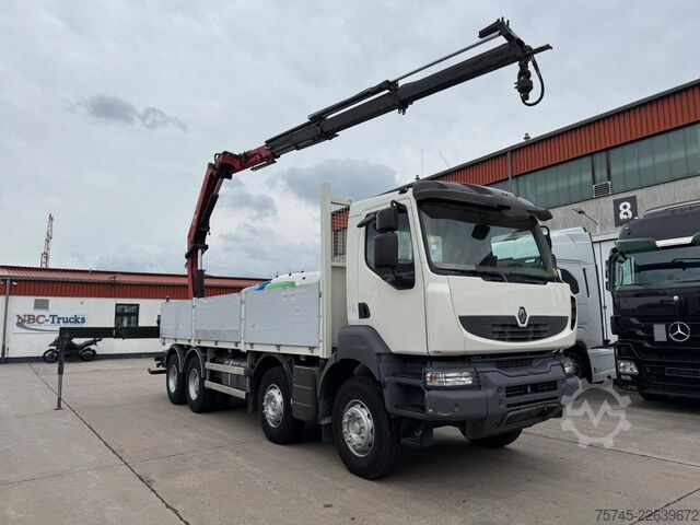 รถบรรทุกกระบะพื้นเรียบ RENAULT KERAX 460 * PRITSCHE * HMF KRAN 10,2N M *8 X 4*