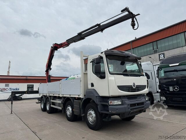รถบรรทุกกระบะพื้นเรียบ RENAULT KERAX 460 * PRITSCHE * HMF KRAN 10,2N M *8 X 4*