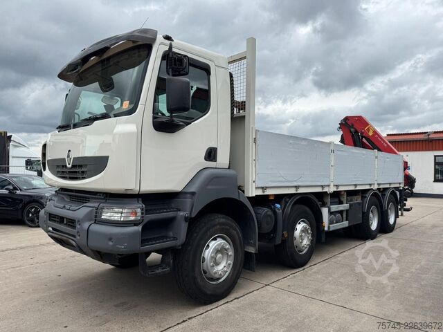 รถบรรทุกกระบะพื้นเรียบ RENAULT KERAX 460 * PRITSCHE * HMF KRAN 10,2N M *8 X 4*