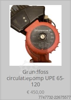 Elektronisch geregelde circulatiepomp grundfoss UPE 65-120