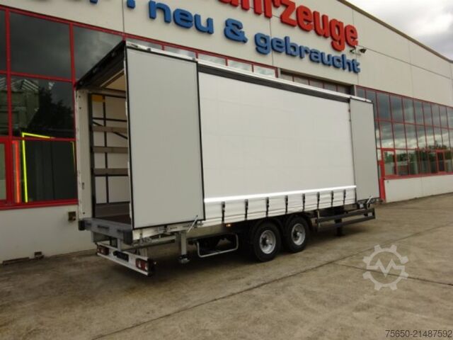 Brandalı açık römork Möslein TPW 105 D Schwebheim  Tandem- Planenanhänger Durchladen