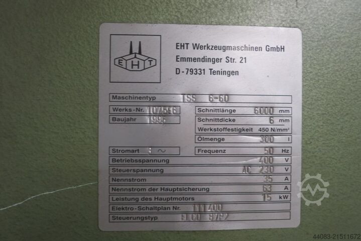 Škare za ploče - hidraulične EHT TSS 6-60