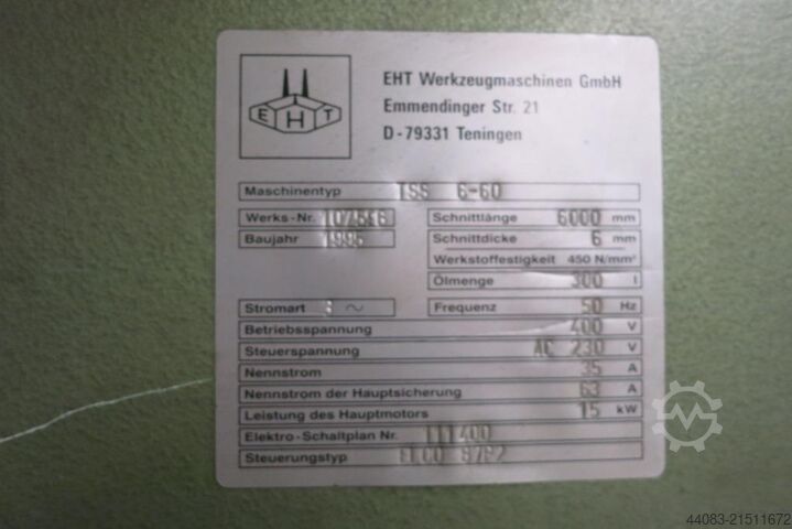 Škare za ploče - hidraulične EHT TSS 6-60