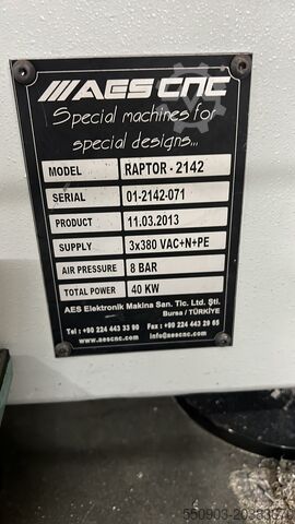 CNC obradni centar AES GROUP WOODWORKING MACHINERY RAPTOR 2142