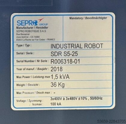  Sepro Sepro SDR S5-25, 2018