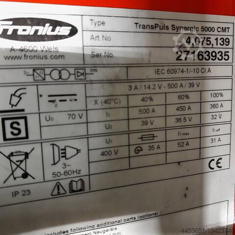 Lasapparaat FRONIUS TPS 5000 CMT / Mag