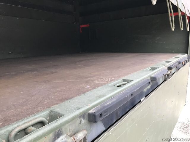 Prikolica z ravnim naslonom in ponjavo SCHMITZ 3Achser Bundeswehr mit HU+SP TOP Zustand