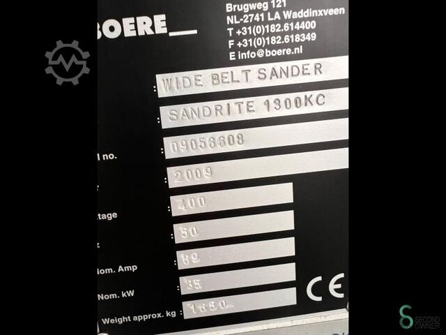 Plačiajuostė šlifavimo staklės Boere Sandrite 1300 KC-SP 2009 Boere Sandrite 1300 KC-SP