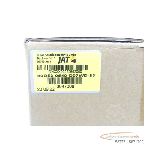 モーター JAT ECOSPEED 80D53-0540-D07WD-83 SN:GHXXX00222652000 - ungeb.! -