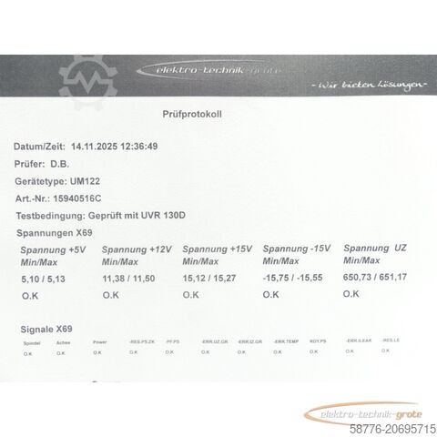 Heidenhain component Heidenhain UM 122 ID 325 004-02 SN15940516C im Austausch (Exchange)