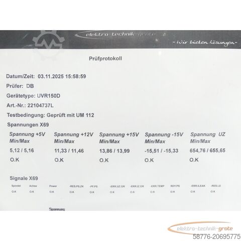 Heidenhain component Heidenhain UVR 150D 390 421-01 generalüberholt mit 3 Monaten Gewährleistung SN: 22104737L im Austausch (Exchange)