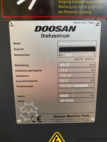 Centro de torneado y fresado CNC DOOSAN Puma 2600SY II mit Siemens