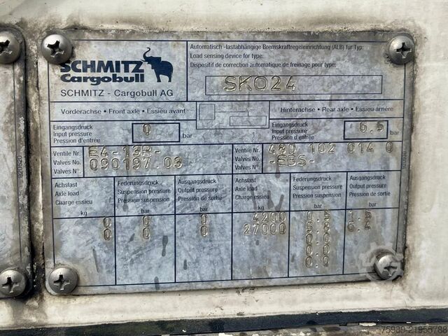 Valigia Schmitz Cargobull 3 axels SAF, rear gates. Good condition
