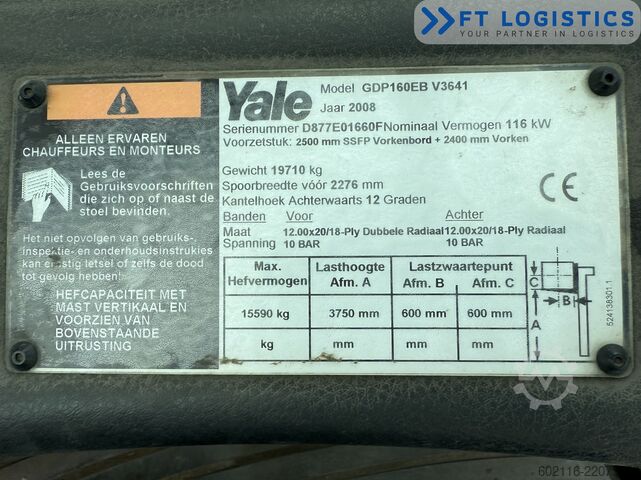 Gabelstapler Yale GDP160EB DIESEL DUPLEX 3700 SIDE SHIFT
