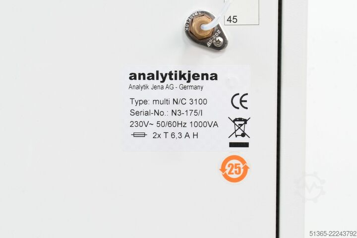 Analisador TOC/TNb Analytik Jena GmbH+Co. KG multi N C 3100