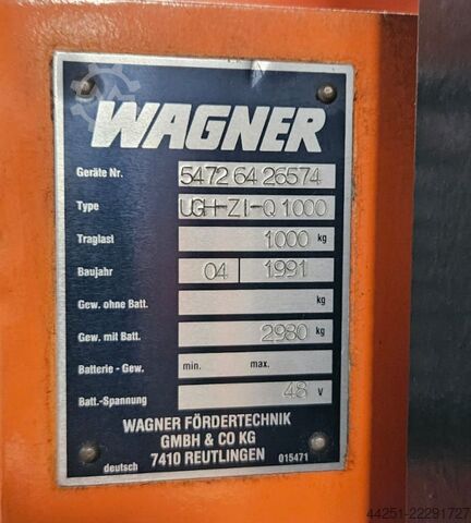 Bezpilota transportlīdzeklis (FTF / AGV) WAGNER Fördertechnik GmbH & Co KG WAGNER UGH-Z1-Q 1000