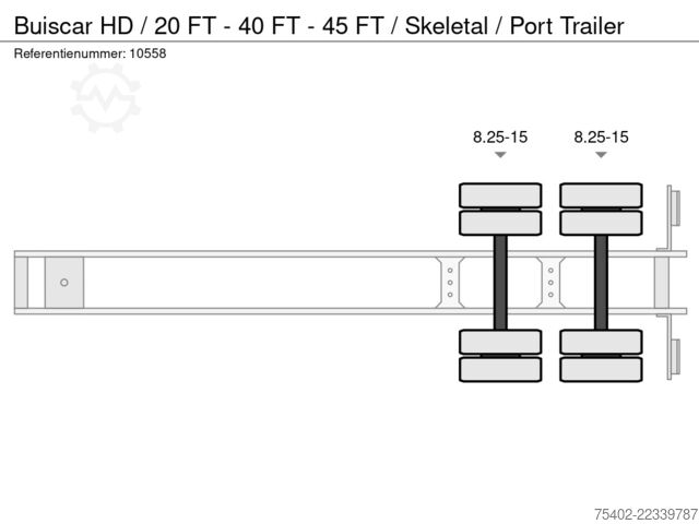 Transport av containrar Buiscar HD / 20 FT - 40 FT - 45 FT / Skeletal / Port Tr...