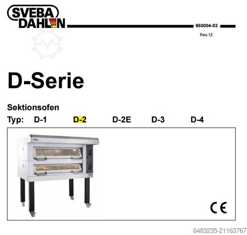 FS200 horno de 2 pisos, listo para usar de inmediato Sveba Dahlen AB FS 220