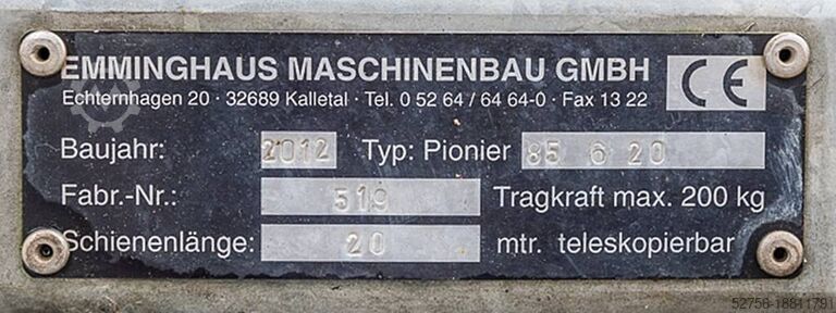 Hebebühne  Emminghaus Pionier 85-6-20