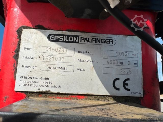 Kran fest á bíl VOLVO FM340 6x2*4 Kipper / Palfinger Epsilon 150Z96
