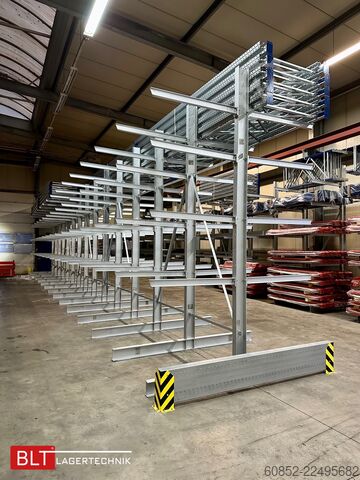  ca. 18,45 lfm Kragarmregal Doppelseitig H:400 cm 500 Kg/Arm