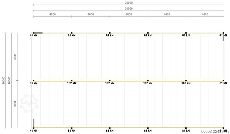 Plataforma de almacenamiento 10x20m Lagerbühne , Belastung : 500kg/qm Unterkante: 2,5m ,ca. 200qm Systembühne