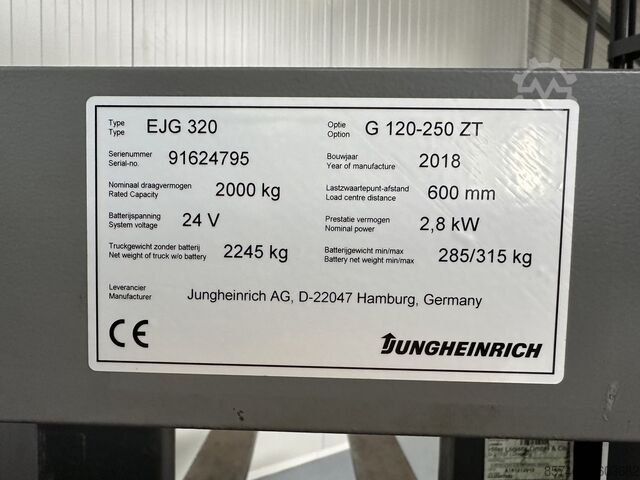 EJG 320 ( 2.0 T @ 600 MM !! ) * DEMO !!! JUNGHEINRICH EJG 320 ( 2.0 T @ 600 MM !! ) * DEMO !!