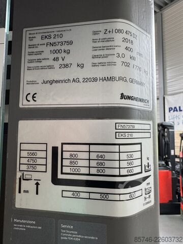 EKS 210 - Traatjuhtimine!! Teadaanne!! KAHEKORDNE roolisüsteem!! Kolmekordne FFL JUNGHEINRICH EKS 210 - Wire Guidance !! PSA !! DOUBLE steering !! Triplex FFL
