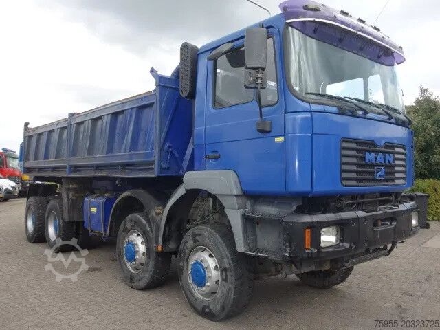 3-stranski nakladalnik MAN 35.414 8x8 meiller kipper manual diesel pomp