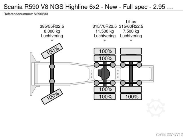  Scania R590 V8 NGS Highline 6x2 - New - Full spec - 2...