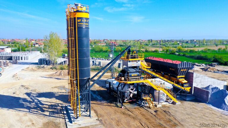 โรงผสมคอนกรีตแบบติดตั้งถาวร FABO Sabit Beton Santralleri COMPACT-120 Sabit Beton Santrali