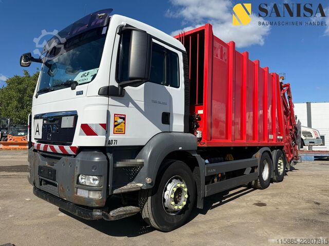 Camion à ordures MAN TGS 28.320/6x2/ZÖLLER/Hecklader/Containe