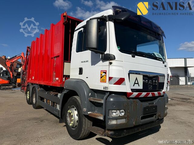 Camion à ordures MAN TGS 28.320/6x2/ZÖLLER/Hecklader/Containe