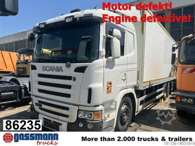 Camión caja Scania G420 6x2, Liftachse, Hiab LBW, Motor defekt!