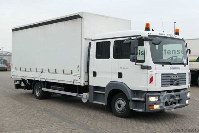 Бортовой грузовик с тентом MAN 12.240 TGL, DOKA, LBW, AHK, Klima, 6 Sitze