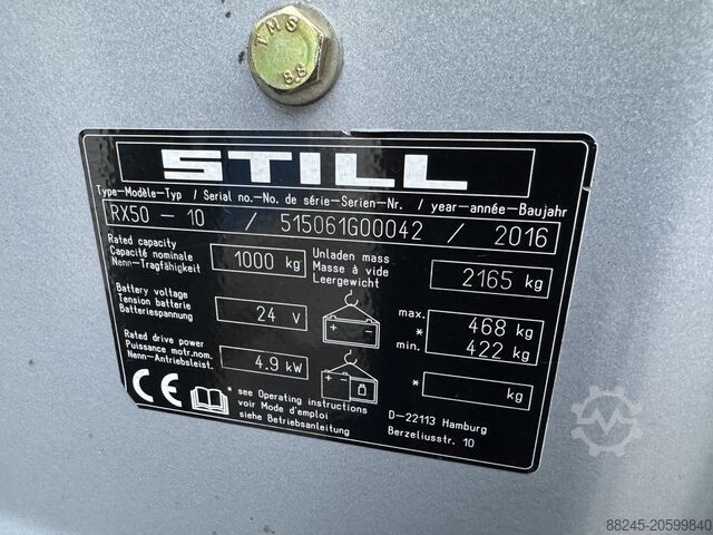 Carretilla elevadora eléctrica triplex Still RX50-10 con pocas horas de uso STILL RX50-10