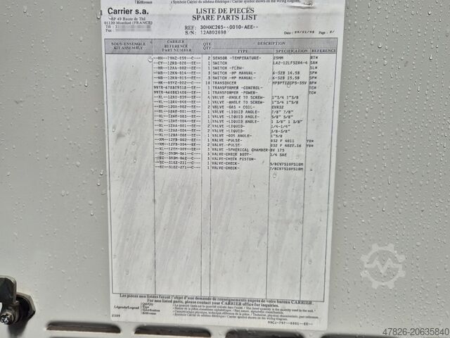 Chiller Carrier 30 HXC 265