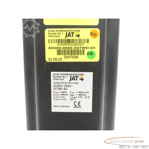 モーター JAT Ecospeed 80D53-0540-D07WD-83 SN:GHXXX00222652007 - ungeb.! -