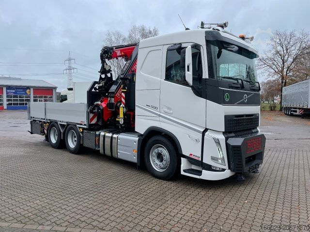 फ्लैटबेड ट्रक VOLVO FH500 6x4 Fassi F545RA 2.27 mit Jib und Winde