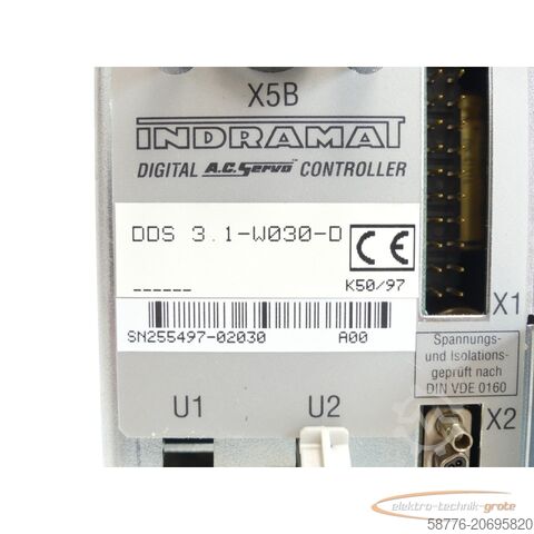 Indramat-komponent Indramat DDS 3.1-W030-D Controller SN:255497-02030 - ! -