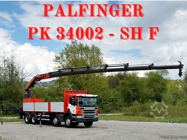 Truck mounted crane SCANIA P 410*PRITSCHE 7,30m* PK 34002 - SH F + FUNK/8x4