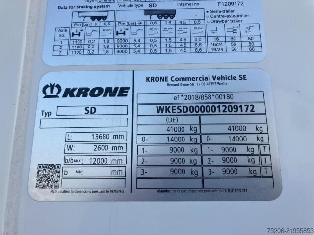 Reefer semitrailer Krone Cool Liner Duoplex Steel Standard