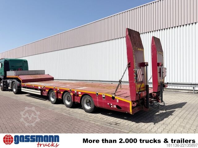 Low loader semitrailer  FSML 2 B1, Liftachse, Verbr. auf 3m, hydr. Rampen