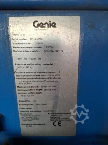Τηλεσκοπική πλατφόρμα Genie S-85