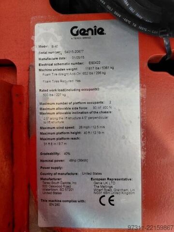 Τηλεσκοπική πλατφόρμα Genie S-40