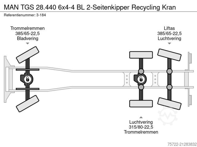 Volquete con grúa MAN TGS 28.440 6x4-4 BL 2-Seitenkipper Recycling Kran
