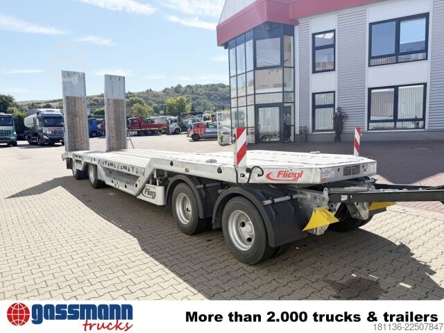 Lavtloader trailer Fliegl VTS 400, Radmulden, Baggerstielmulde, Verbr. auf